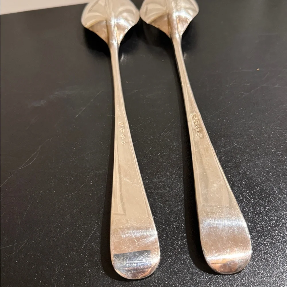 Gerity Georgian silver plated spoon and fork serving set